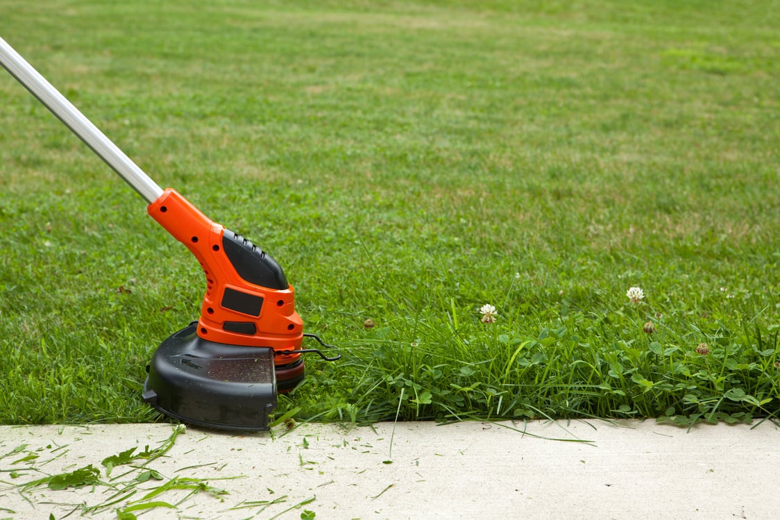 Weed Trimmer Cutting Grass